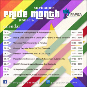 Parea Pride Month 2016 activiteiten